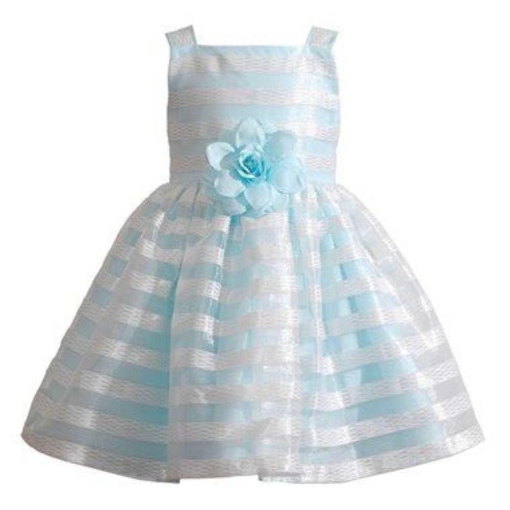 Kleinfeld Flower Girl Formal A-line Dress Organza Aqua Blue Size 6‎ NWT